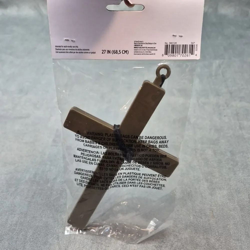 Plastic Monk Cross Priest Nun Religious Fancy Dress Halloween Costume Accessory - Picture 4 of 5